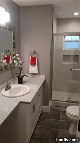 View of Modern Kitchen from Living Room