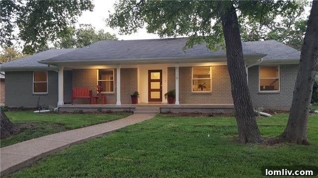 Front Entrance and Landscaping of Renovated Dallas Home