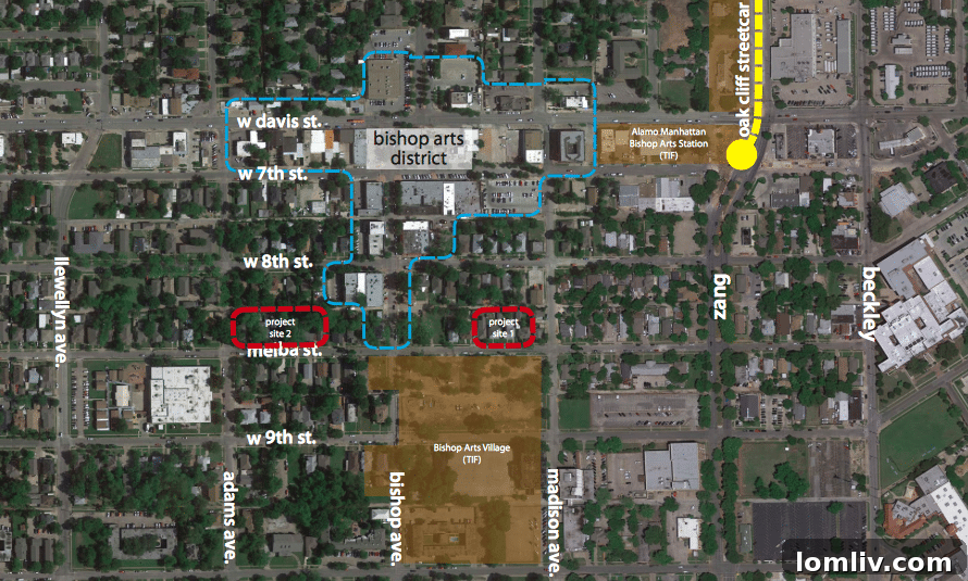 Bishop Arts TIF Unveils Future District Development 11 Bishop Highline Project Site Map in Bishop Arts