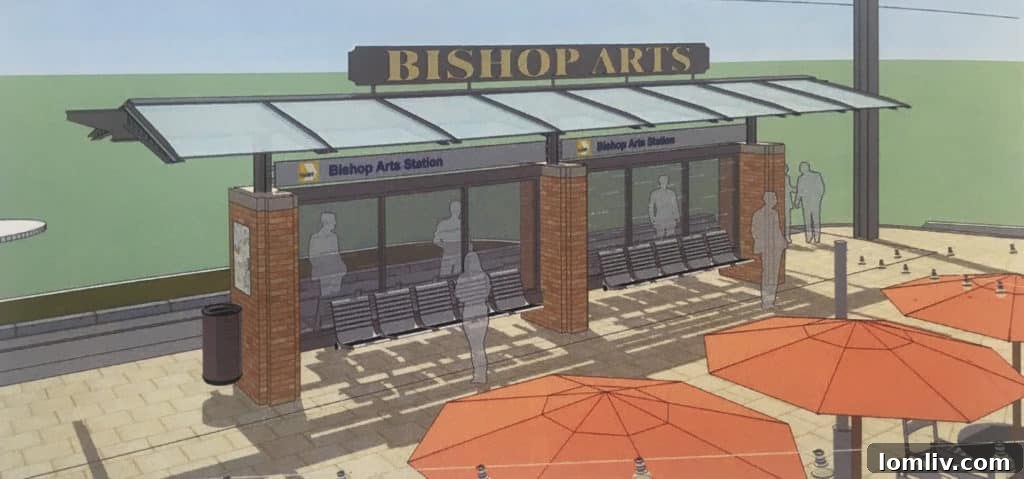 Bishop Arts TIF Unveils Future District Development 8 Alamo Manhattan Bishop Arts Streetcar Stop Design