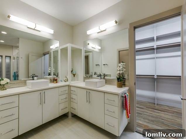 Master Bathroom with Freestanding Tub and Dual Vanities
