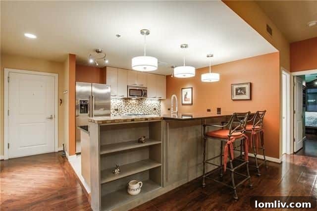 Cozy and inviting corner of the living room in Unit 1109