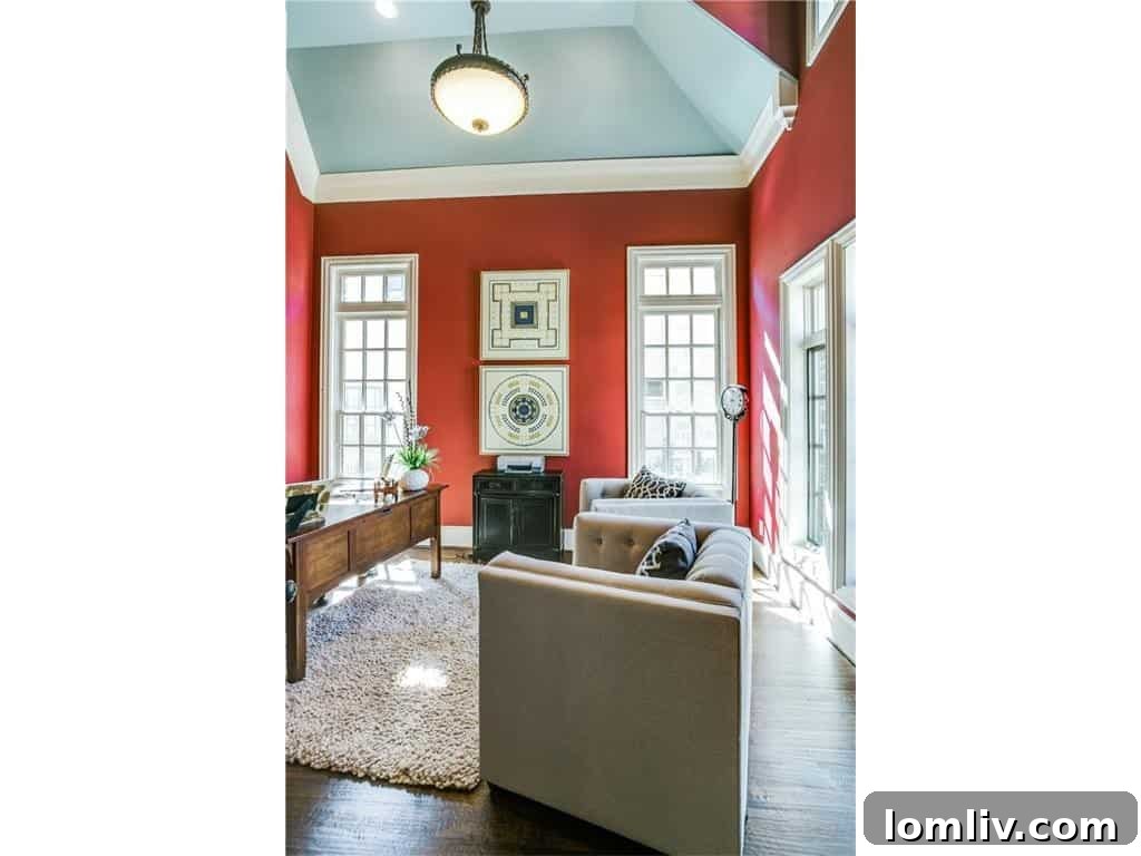 Spacious Living Room with High Ceilings