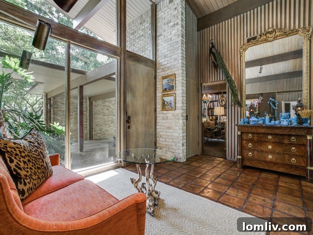 Interior view of the Brookshire Circle home, highlighting the spaciousness and architectural details created by Lyle Rowley.