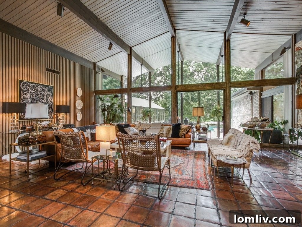 A unique architectural feature within the home, possibly a staircase or transition area.