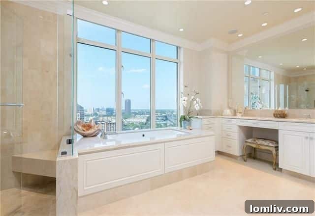 Ritz Unit 1802 Master Bathroom with Window-Centered Bathtub