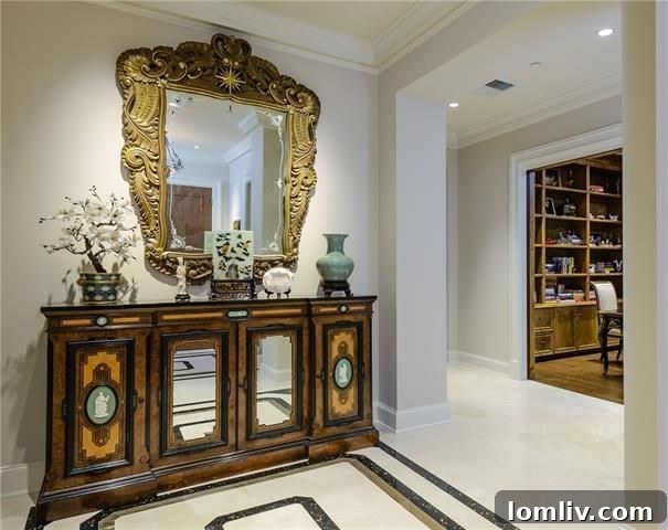 Ritz Unit 1802 Luxury Foyer with Custom Inlaid Stone Flooring
