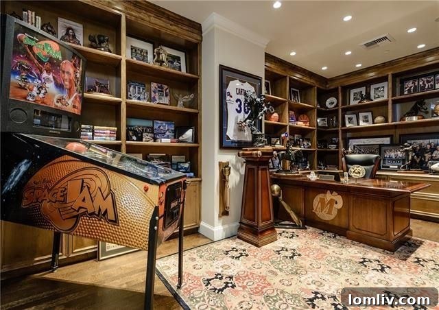 Ritz Unit 1802 His Office with Sports Decor and Custom Millwork