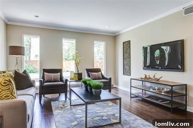 Bright Entryway with Hardwood Flooring and Modern Decor
