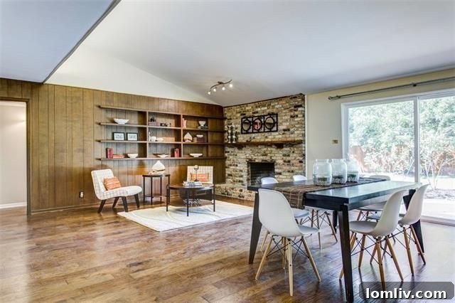 View from Living Room towards Entryway and Architectural Details