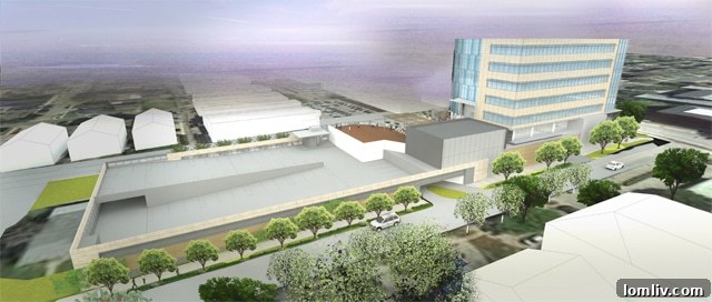 Artist's rendering of the new Park Plaza development, signifying a modern upgrade from the current abandoned structure.