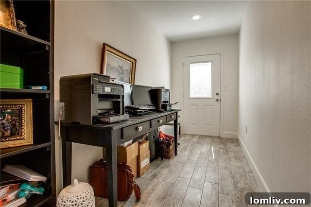 Hand-Scraped Hardwood Floors in Living Area, North Oak Cliff