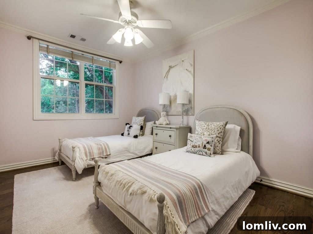 Peninsula Perfection: Adorable Southern Traditional, Steps to White Rock Lake 17 Stylish third bedroom, perfect for family or guests