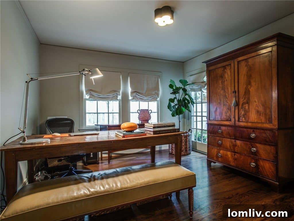 Classic bedroom with hardwood floors and ample natural light