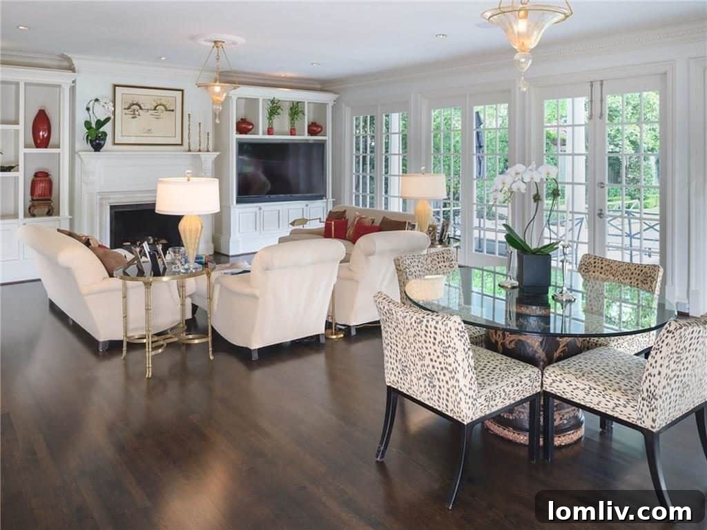 Another view of the family room highlighting its generous proportions