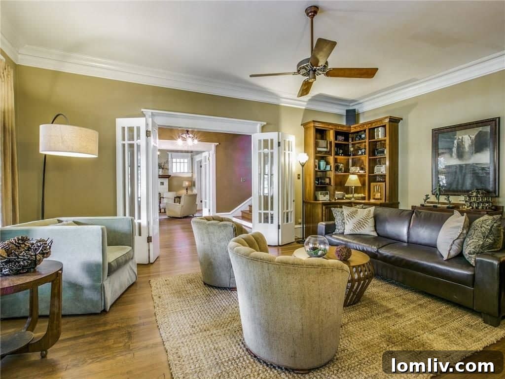 A second view of the comfortable den, highlighting its welcoming ambiance and versatile design possibilities.
