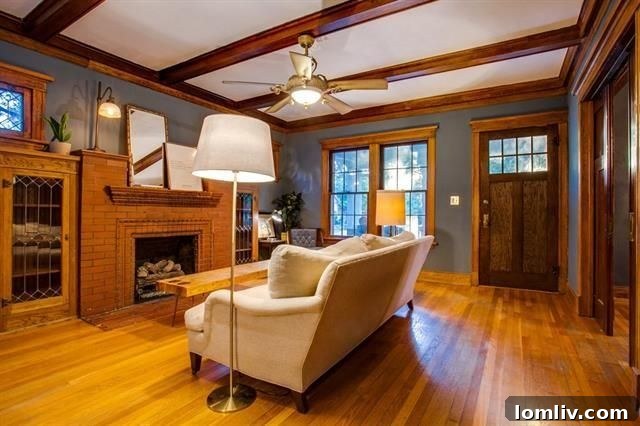 Elegant Living Room with Leaded Glass