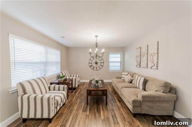 Spacious Dining Area with Hardwood Floors