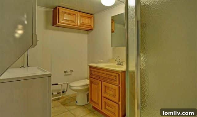 Compact Bathroom and integrated Laundry Facilities within the Underground Bunker for self-sufficiency
