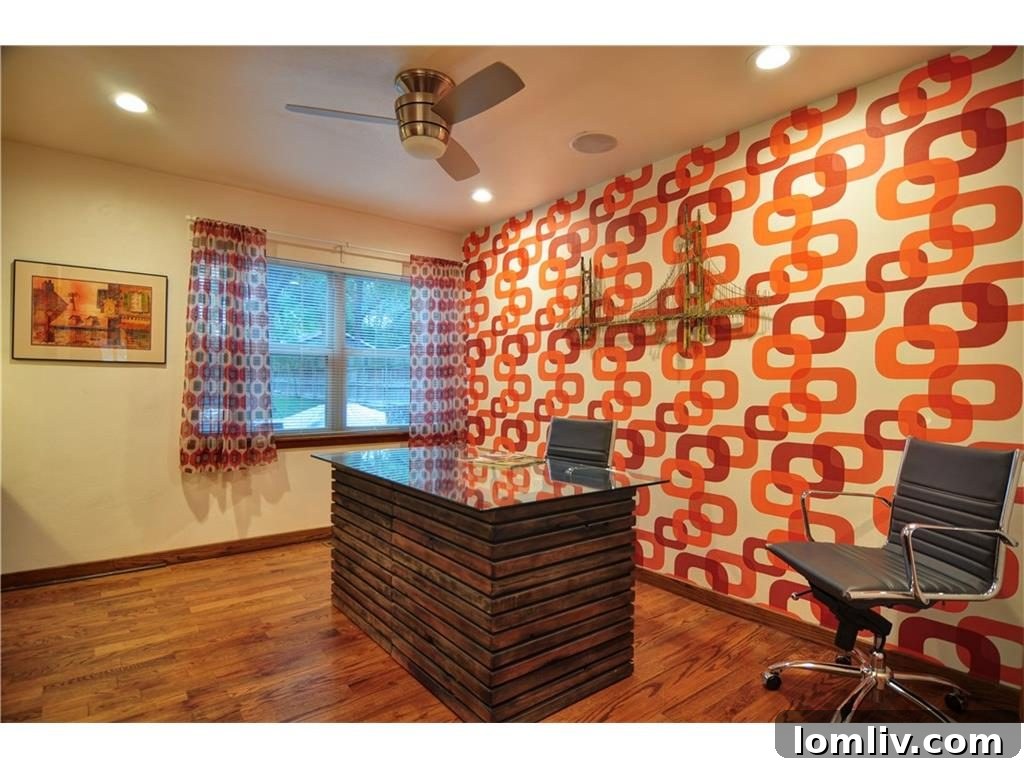 Bold geometric wallpaper from Wallpaper from the 70s creating a distinct aesthetic