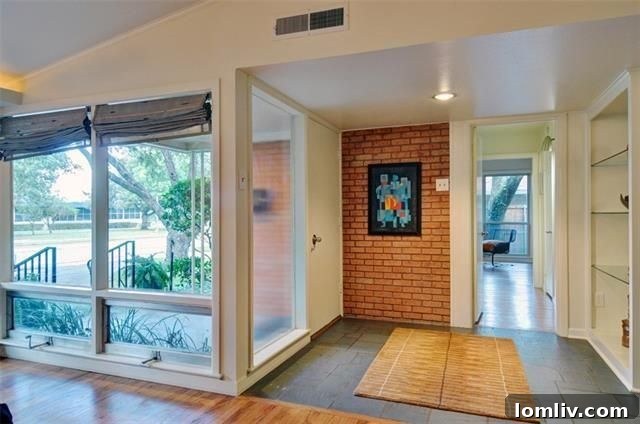 6522 Royal Lane Foyer: Welcoming Entrance to a Mid-Century Modern Home