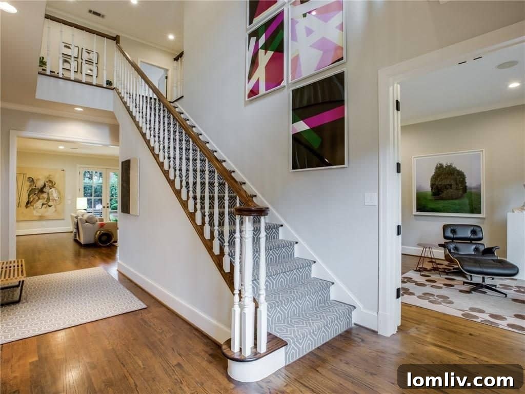 Elegant Foyer with Central Staircase