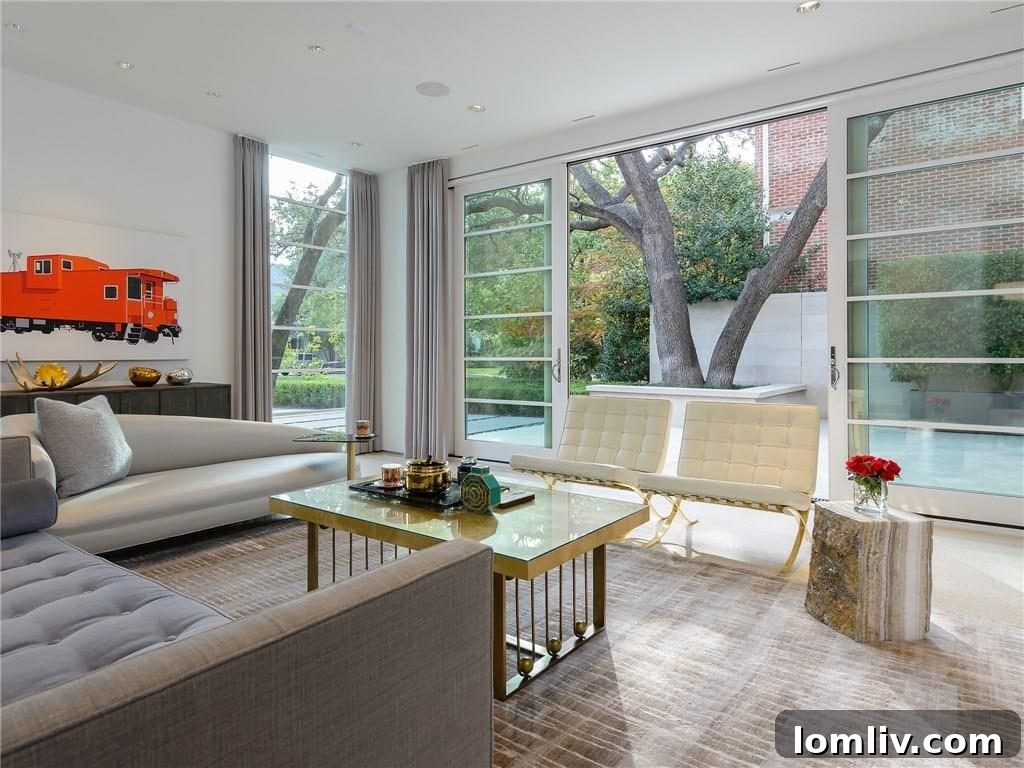 Contemporary Dining Space with Elegant Lighting and Art