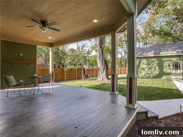 Belmont Craftsman Shines Bright in This Week's Dallas Open House Roundup 7 Charming exterior rear view of the Belmont Craftsman, featuring a covered patio and new detached garage.