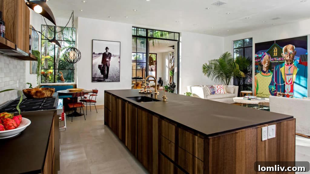 Outdoor patio with seating and lush greenery, ideal for entertaining