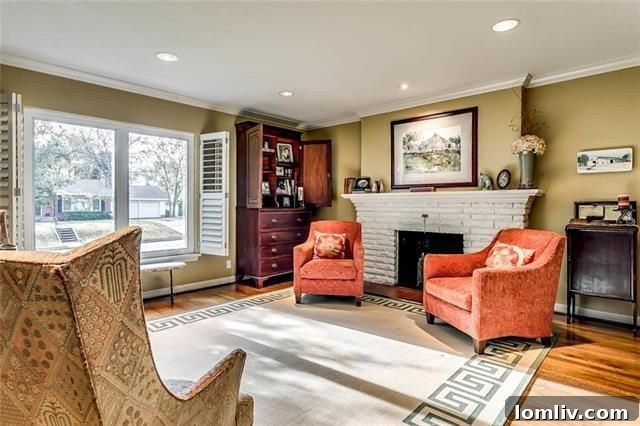 Formal Living Area with Fireplace - 6366 Greenway Rd Fort Worth