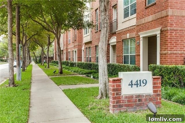 Modern facade of the Uptown condo at 4419 Buena Vista St. Apt. 14.