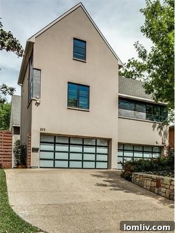 Modern exterior of 3618 N Fitzhugh Ave, a loft-style townhome.