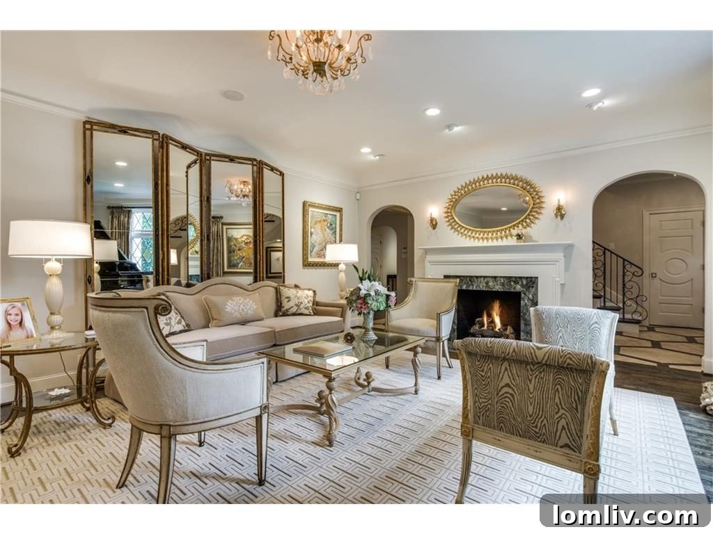 Formal dining room with refined furnishings, chandelier, and natural light