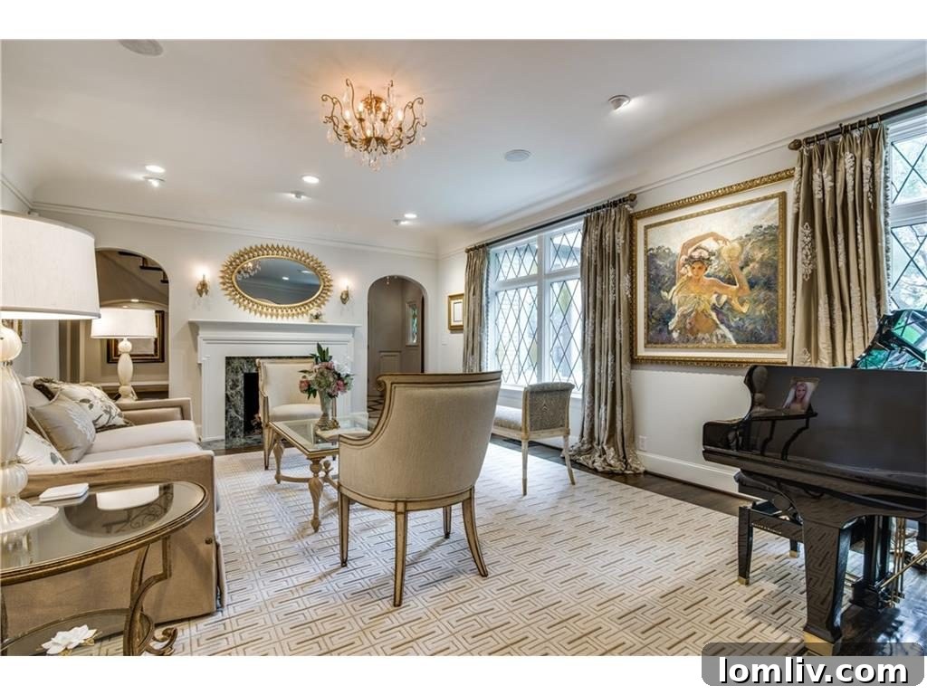 Cozy sitting area with a classic fireplace and comfortable seating in the main living space