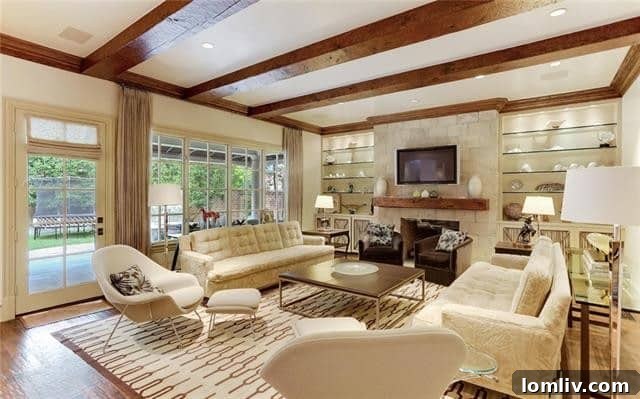 Another perspective of the family room highlighting the flow and finishes