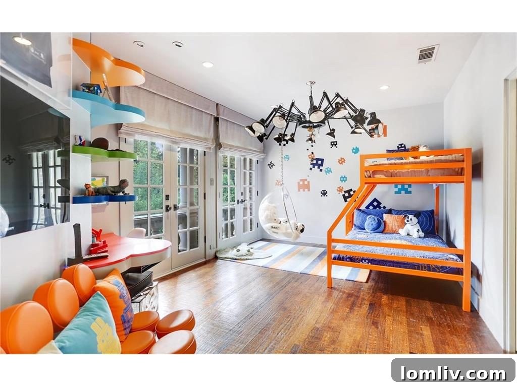 Bright and spacious secondary bedroom with cheerful decor