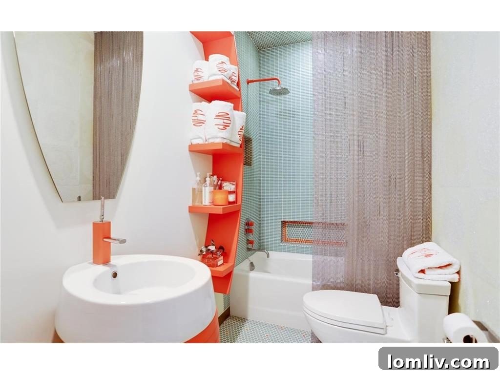 Another view of the comfortable guest quarters, highlighting the colorful decor