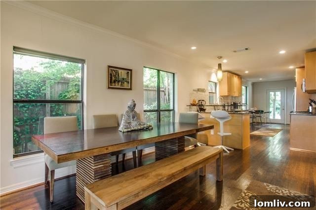 5220 Parkland Avenue: Open dining and kitchen area, well-lit