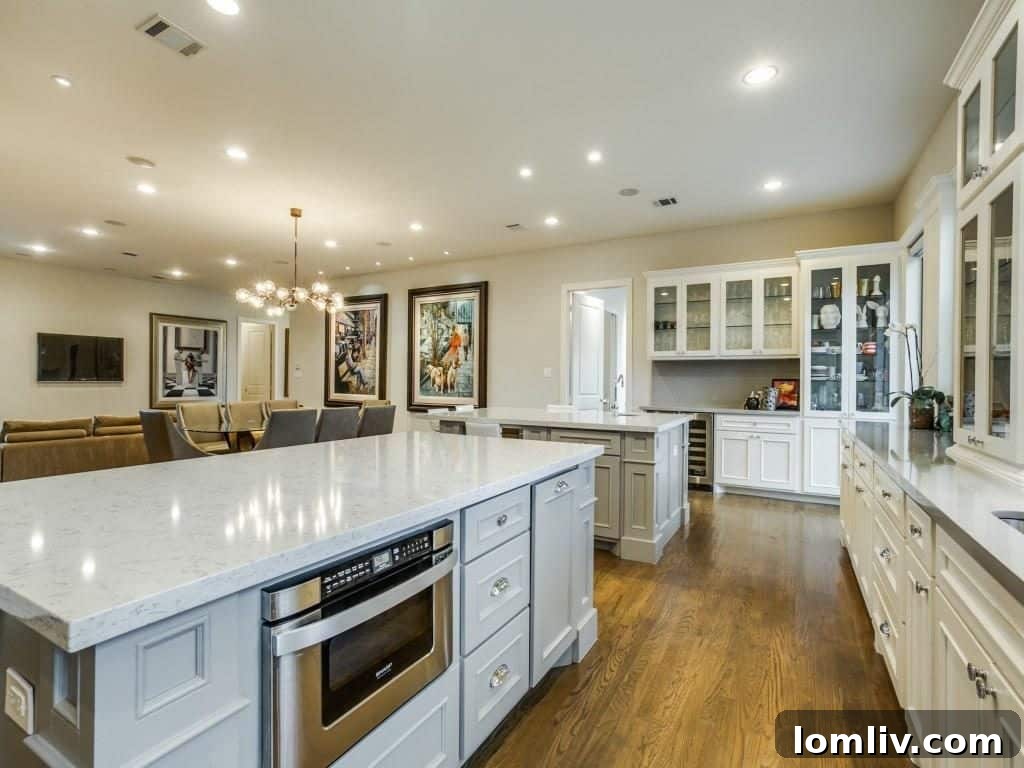 Elegant built-in shelving and cabinetry in the living area, offering both aesthetic appeal and practical storage solutions.