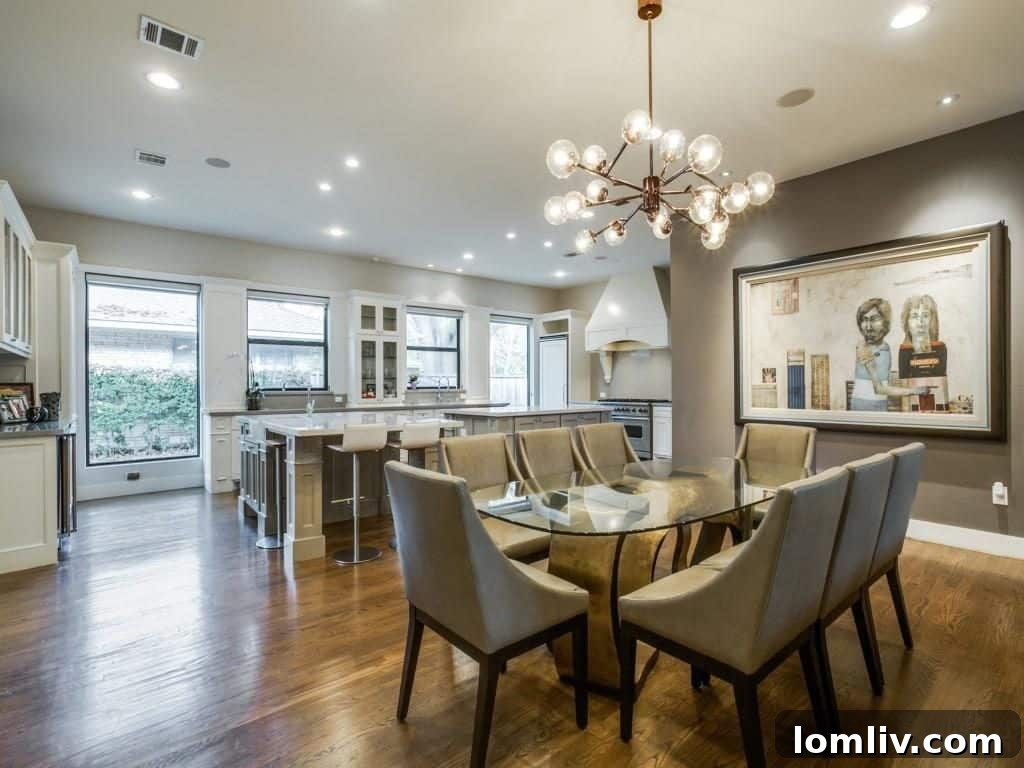 An inviting dining nook adjacent to the kitchen, bathed in natural light, perfect for intimate family meals.
