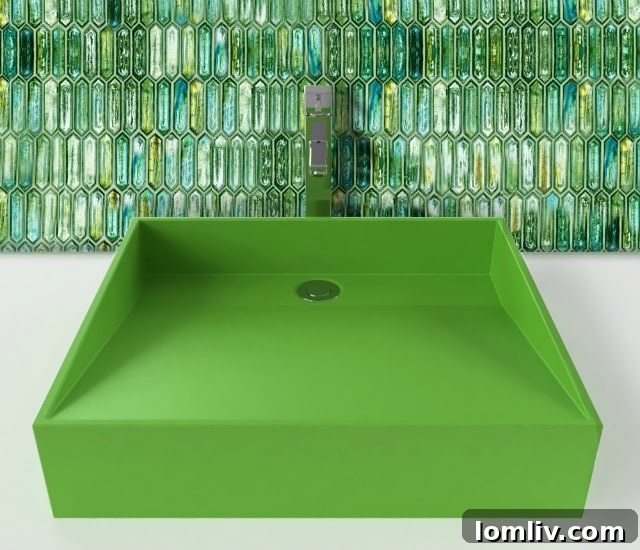 Whyte and Company Peyton sink in Apple Green, a bright green kitchen sink