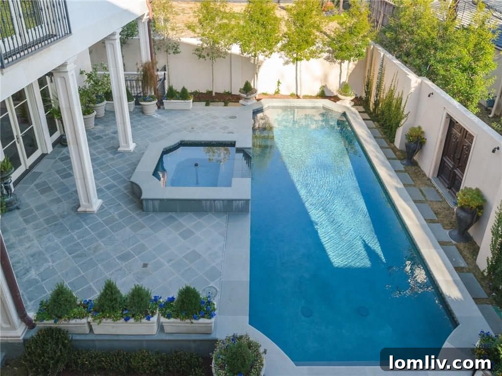Luxurious Swimming Pool Area with Lush Landscaping