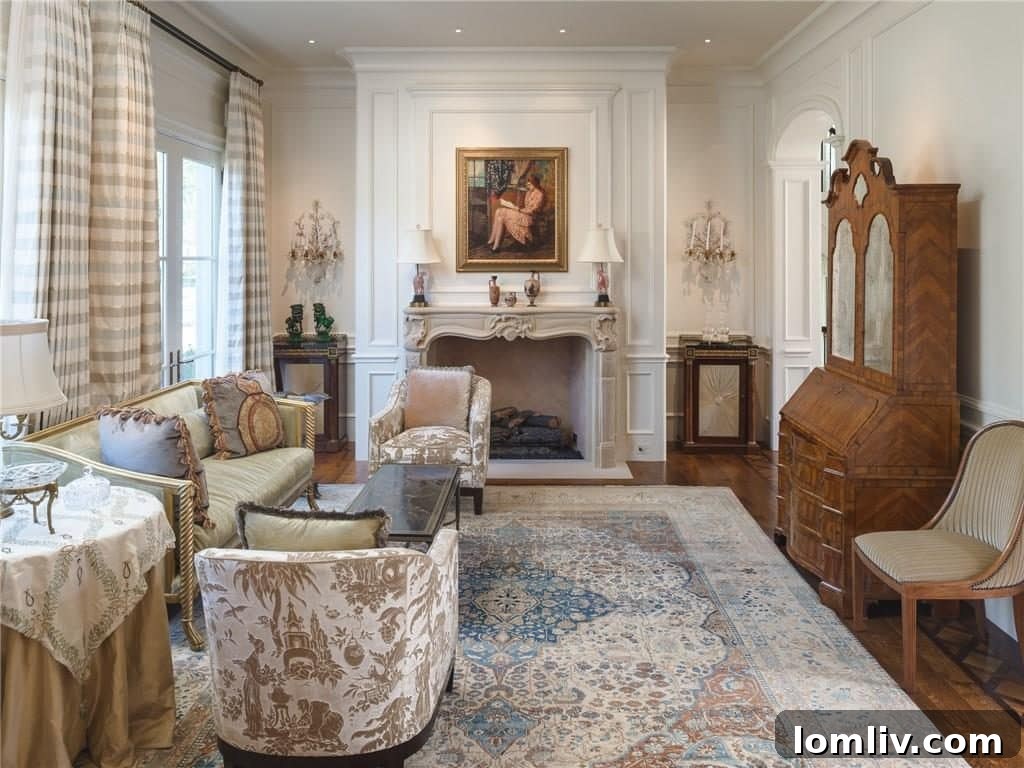 Living and Dining Rooms with French Doors Overlooking Flippen Park