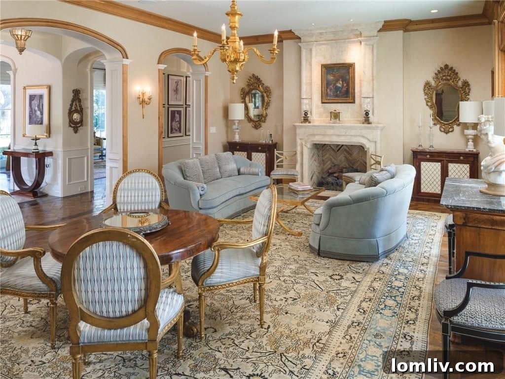 Family Room Opening to Covered Bluestone Patio with Fireplace