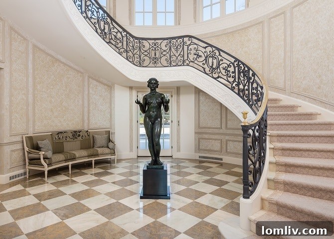 Dallas's Most Expensive Real Estate Deal: Andy Beal's 2016 Hicks Residence Purchase 15 The impressive foyer and grand staircase of the Hicks Crespi Estate, a focal point of its classic design.