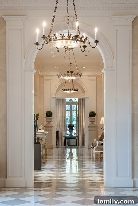 Dallas's Most Expensive Real Estate Deal: Andy Beal's 2016 Hicks Residence Purchase 16 The elegant entry hall of the Hicks Crespi Main House, looking west, showcasing refined architectural details.