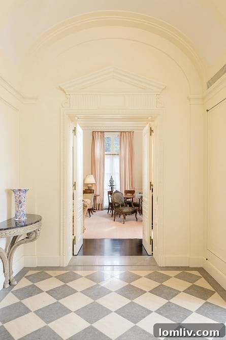 Dallas's Most Expensive Real Estate Deal: Andy Beal's 2016 Hicks Residence Purchase 43 The elegant hallway of the Hicks Crespi Guest House, leading to its private living areas.