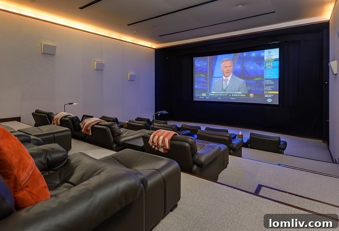 Dallas's Most Expensive Real Estate Deal: Andy Beal's 2016 Hicks Residence Purchase 54 The state-of-the-art movie theater in the Hicks Crespi Recreation Complex, capable of seating 19 guests.