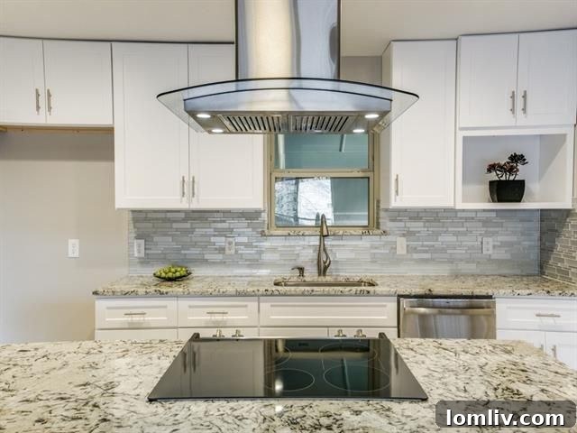 Kitchen island with cooktop facing the great room, showcasing ample counter space and outlets