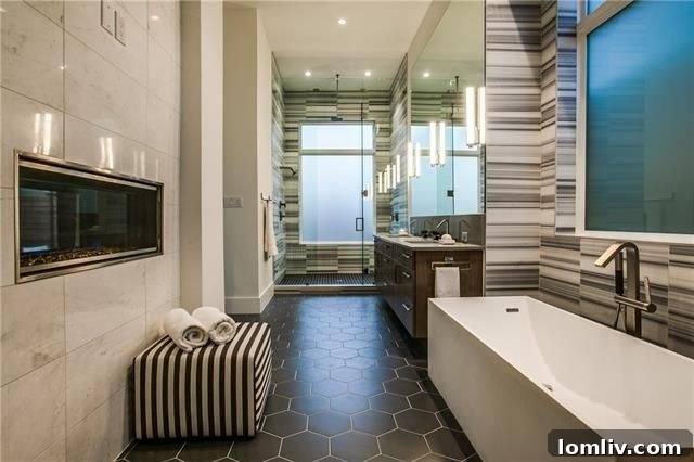 5715 Southwestern Master Bath 2 - Free-Standing Tub and Frameless Shower